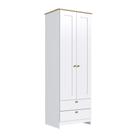 Guarda Roupa Solteiro 2 Portas 2 Gavetas 60cm RP2220 Branco/Ipê - Decibal