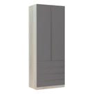 Guarda-roupa Solteiro 2 Portas 90 Cm Cinza Puro