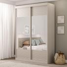 Guarda-Roupa Solteiro 2 Portas com Espelho Samambaia CabeCasa MadeiraMadeira Off White Guarda-Roupa Solteiro 2 Portas com Espelho Samambaia CabeCasa MadeiraMadeira Off White