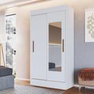 Guarda Roupa Solteiro 2 Portas de Correr 2 Gavetas 2 Espelhos 200x104cm Lyon