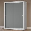 Guarda-Roupa Solteiro 2 Portas de Correr Branco/Cinza Milano Madesa