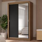 Guarda-Roupa Solteiro 2 Portas de Correr com Espelho 4 Gavetas Vivare Plus Madesa