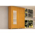 Guarda Roupa Solteiro 2 Portas de Correr e 2 Gavetas c/ Espelho Helena Flex Nature/Nature ou Off White - ACP