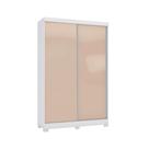Guarda Roupa Solteiro 2 Portas de Correr e 2 Gavetas c/Pés N571 Branco/Macadamia - Kappesberg Guarda Roupa Solteiro 2 Portas de Correr e 2 Gavetas c/Pés N571 Branco/Macadamia - Kappesberg