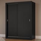 Guarda-Roupa Solteiro 2 Portas de Correr Preto Milano Madesa