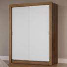Guarda-Roupa Solteiro 2 Portas de Correr Rustic/Branco Milano Madesa