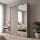 Guarda-Roupa Solteiro 2 Portas e 1 Espelho 100% MDF Geneve Bege/Panna Guarda-Roupa Solteiro 2 Portas e 1 Espelho 100% MDF Geneve Bege/Panna