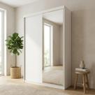 Guarda-Roupa Solteiro 2 Portas e 1 Espelho 100% MDF Geneve Branco