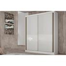 Guarda Roupa Solteiro 2 Portas e 3 Gavetas Virtus/Toledo Branco - Novo Horizonte