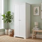Guarda-roupa Solteiro 2 Portas em Mdf Estilo Clássico Louise Branco