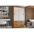Guarda Roupa Solteiro 2 Ptas c/Pés BE25 Cinamomo/Off Henn