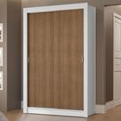Guarda-roupa Solteiro 2Portas Correr 2 Gavetas Branco/rustic