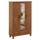 Guarda Roupa Solteiro 3 Portas 119 cm Madeira Macica Taeda 1141C Festra