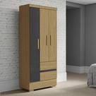 Guarda-Roupa Solteiro 3 Portas 2 Gavetas com Pés Coimbra Aramóveis