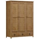 Guarda Roupa Solteiro 3 Portas 2 Gavetas Madeira Maciça Mazzaro F06 Freijó - Lyam Decor