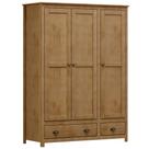 Guarda Roupa Solteiro 3 Portas 2 Gavetas Madeira Maciça Mazzaro F06 Freijó - Lyam Decor