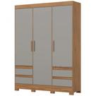 Guarda-Roupa Solteiro 3 Portas Bater 4 Gavetas MDP MDF Henn B55 Roupeiro