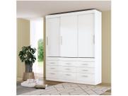 Guarda Roupa Solteiro 3 Portas de Correr e 9 Gavetas Click 3.9 Branco - Santos Andirá