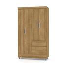 Guarda Roupa Solteiro 4 Portas 102 cm Rio Plus Nature - Pallazio