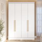 Guarda-roupa Solteiro 4 Portas 159cm 100% Mdf Lumiar Espresso Móveis