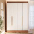 Guarda-roupa Solteiro 4 Portas 159cm 100% Mdf Lumiar Espresso Móveis