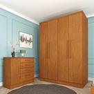 Guarda Roupa Solteiro 4 Portas 2 Gavetas 133cm Amsterdam