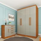 Guarda Roupa Solteiro 4 Portas 2 Gavetas 133cm Amsterdam