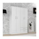 Guarda-roupa Solteiro 4 Portas 2 Gavetas Atalaia - Branco Branco