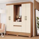 Guarda-roupa Solteiro 4 Portas 2 Gavetas com Penteadeira Miguel Guarda-roupa Solteiro 4 Portas 2 Gavetas com Penteadeira Miguel