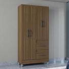 Guarda Roupa Solteiro 4 Portas 2 Gavetas com Pés Capri Poquema