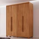 Guarda Roupa Solteiro 4 Portas 2 Gavetas com Pés MDF Veracruz Marrom/Marromle Guarda Roupa Solteiro 4 Portas 2 Gavetas com Pés MDF Veracruz Marrom/Marromle