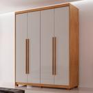 Guarda Roupa Solteiro 4 Portas 2 Gavetas com Pés MDF Veracruz Guarda Roupa Solteiro 4 Portas 2 Gavetas com Pés MDF Veracruz