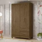Guarda-Roupa Solteiro 4 Portas 2 Gavetas e Pés Chile
