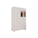 Guarda-roupa Solteiro 4 Portas 2 Gavetas Estrela Premium Com Espelho Salleto Branco
