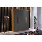 Guarda-Roupa Solteiro 4 Portas 2 Gavetas MDF Dinamarca