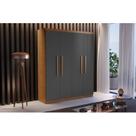 Guarda-Roupa Solteiro 4 Portas 2 Gavetas MDF Dinamarca