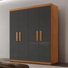 Guarda Roupa Solteiro 4 Portas 2 Gavetas MDF Petra