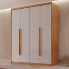 Guarda Roupa Solteiro 4 Portas 2 Gavetas MDF Veracruz Off White/Marromle Guarda Roupa Solteiro 4 Portas 2 Gavetas MDF Veracruz Off White/Marromle