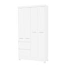 Guarda Roupa Solteiro 4 Portas 2 Gavetas MDP Branco