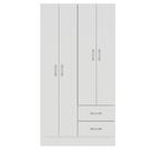 Guarda Roupa Solteiro 4 Portas 2 Gavetas Panama 170cm RP4020 Cor Branco - Fellicci Móveis