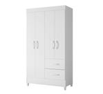 Guarda Roupa Solteiro 4 Portas 2 Gavetas Premium Solteiro Quarto Infantil Moderno
