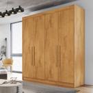 Guarda Roupa Solteiro 4 Portas 3 Gavetas 100% MDF Nantes