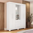 Guarda-roupa Solteiro 4 Portas 3 Gavetas Capelinha com Espelho 164cm Espresso Móveis