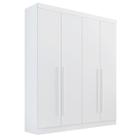 Guarda Roupa Solteiro 4 Portas 3 Gavetas - Da Vinci Plus-Branco - Móveis D'Doro