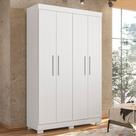 Guarda Roupa Solteiro 4 Portas 3 Gavetas Flórida 100% MDF Branco