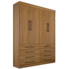 Guarda Roupa Solteiro 4 Portas 6 Gavetas - Mônaco-Cinamomo - Móveis D'Doro