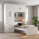 Guarda-Roupa Solteiro 4 Portas com Cama de Solteiro Cancun Yescasa