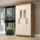 Guarda-roupa Solteiro 4 Portas com Espelho 100% MDF 110cm Papoulas Espresso Móveis Guarda-roupa Solteiro 4 Portas com Espelho 100% MDF 110cm Papoulas Espresso Móveis