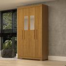 Guarda-roupa Solteiro 4 Portas com Espelho 100% MDF 110cm Papoulas Espresso Móveis Guarda-roupa Solteiro 4 Portas com Espelho 100% MDF 110cm Papoulas Espresso Móveis