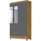 Guarda Roupa Solteiro 4 Portas Com Espelho 8520 Freijo Cinza Moval Guarda Roupa Solteiro 4 Portas Com Espelho 8520 Freijo Cinza Moval